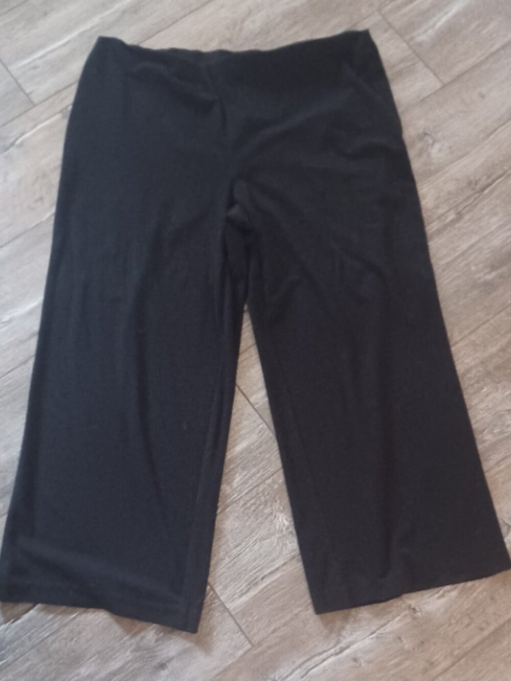 PLUS Attyre Woman Black Stretchy Black Wide Leg Dress Pant 22W